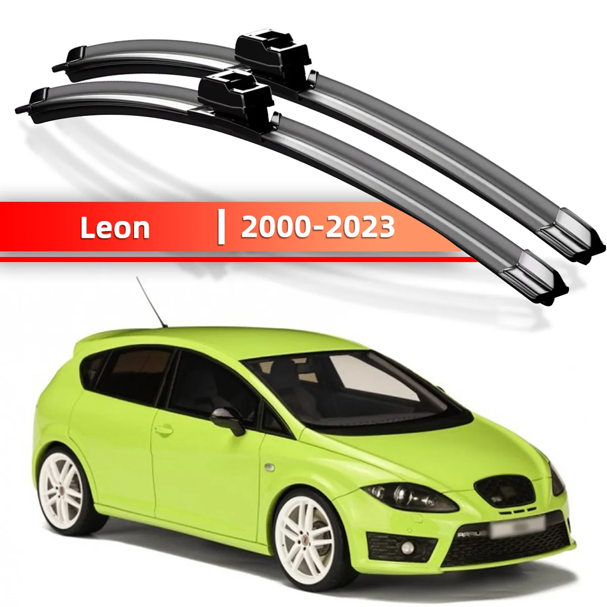 PINMOAP 2PCS Auto Scheibenwischer Geeignet Für Seat Leon 1M MK1 1P MK2 5F MK3 KL MK4 2000-2023 Ohne Knochen Stille Wischerblätter