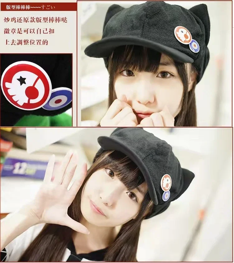 Shikinami Asuka Rangure Soryu Cat Ear Hat Peak Cap Cartoon Baseball Cap Anime Cosplay Costumes Accessories Gifts