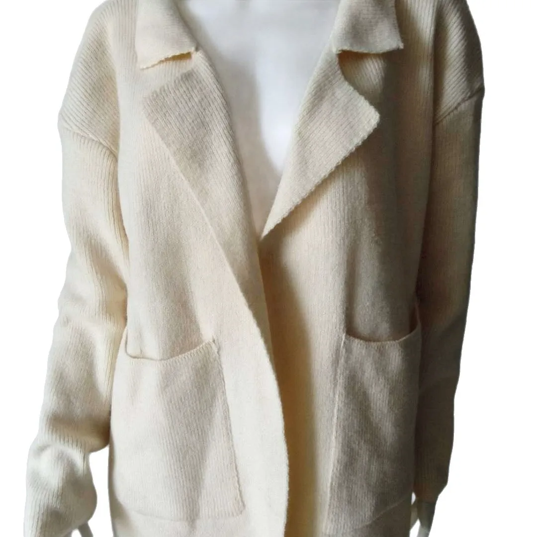 2025 جديد الشارع دعوى طوق جيب كبير فضفاض سترة متماسكة سترة المرأة سترة سترة للنساء تسحب معطف المرأة