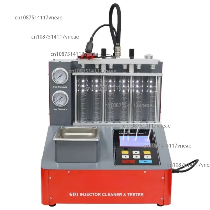 GDI Fuel Injector Cleaner & Tester Machine with Ultrasonic Cleaning for 6-Cylinder Cars & Motorcycles GDI608 Model AC