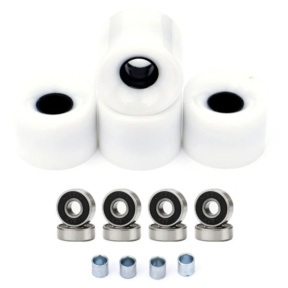 4pcs สเก็ตบอร์ด Longboard ล้อ 60x45 มม.78A ABEC-9 608RS ตลับลูกปืน Spacers ชุด Roller ล้อสเก็ตสําหรับ Standard Cruiser