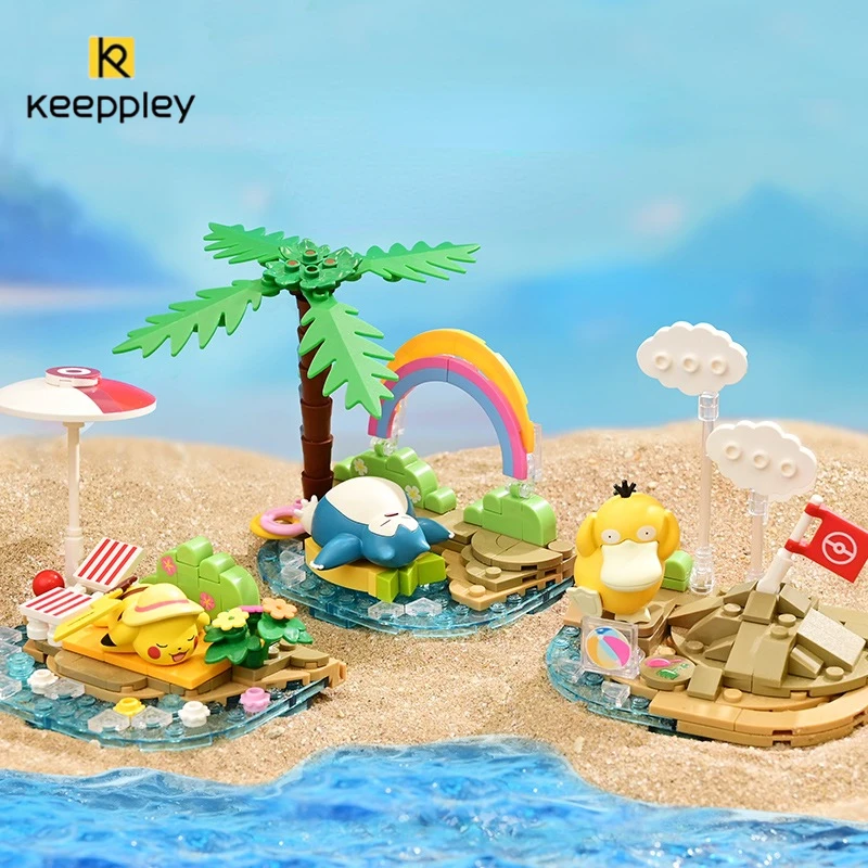 

KEEPPLEY Pokémon Street Building Blocks Pokémon Pikachu Eevee Psyduck Children's Assembled Toy Decorations Holiday Gifts