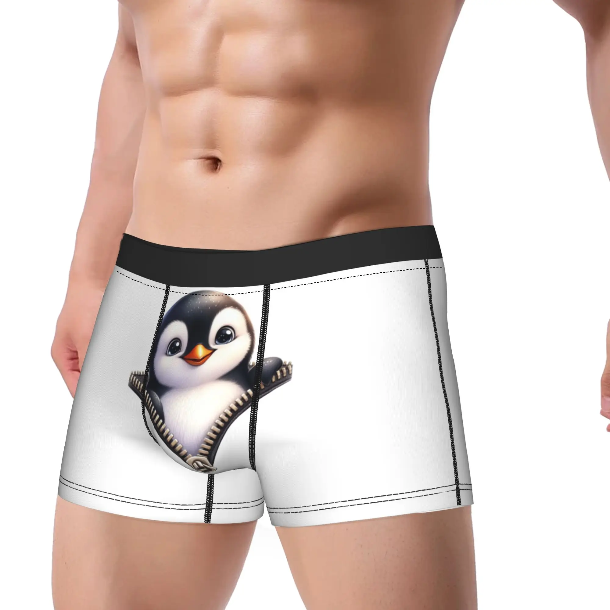 Penguin Zipper Cute Funny Merch Boxers Briefs Fun Underwear  Boxer Underpants Gag Gift For Man