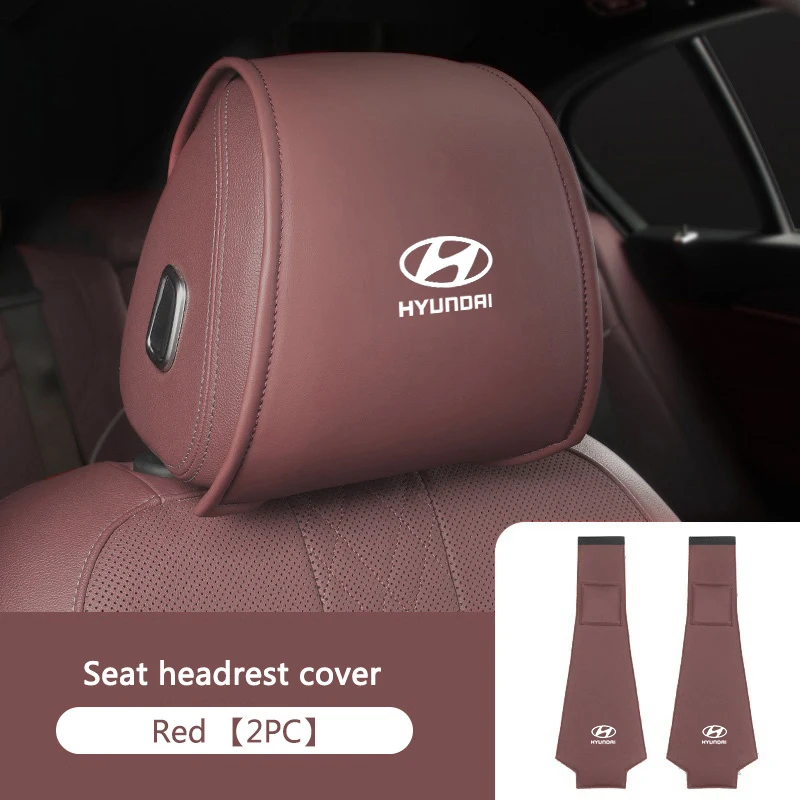 Car Interior Seat Headrest Pillow Cover Protector For Hyundai Creta SantaFe Kona Genesis Equus Coupe Azera ioni Accessories