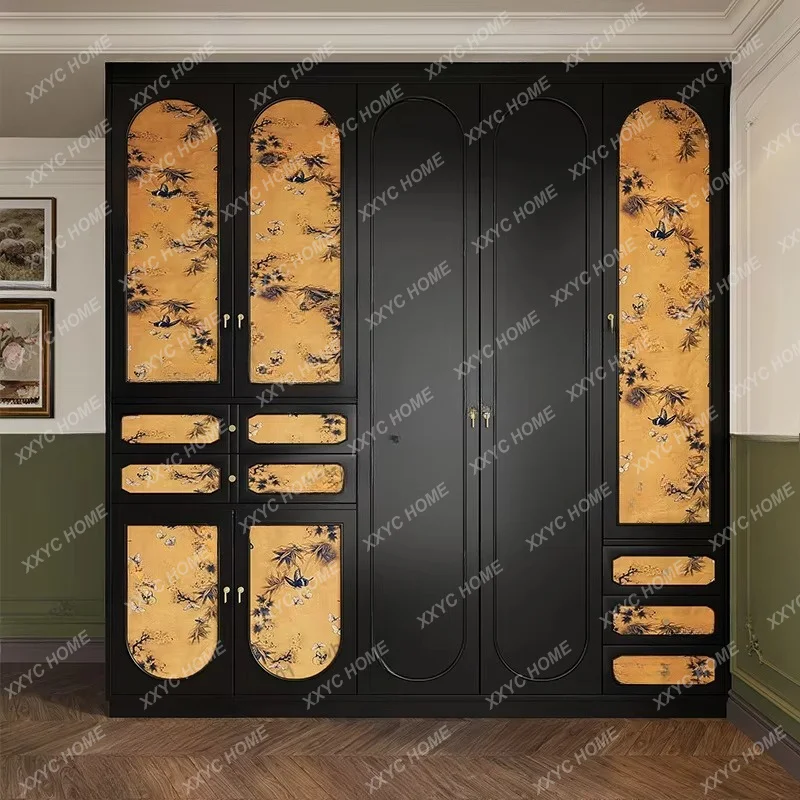XX Cabinet Wooden Closet Bedroom Black Simple Cabinets Storage Wardrobe Organizer Open  Furniture Home
