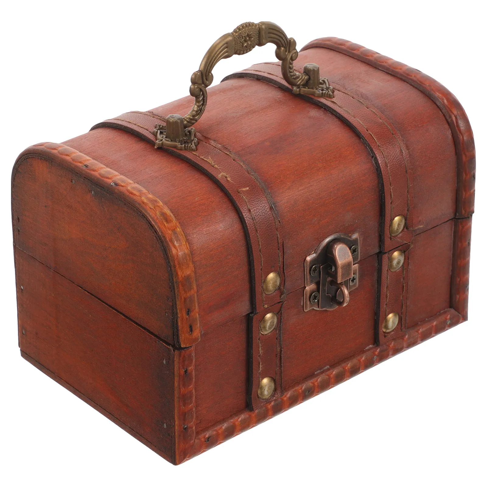 

Wooden Jewelry Case with Lock Vintage Style Trinket Box for Earrings Rings Necklaces Bracelets Brooches Hairpins Home