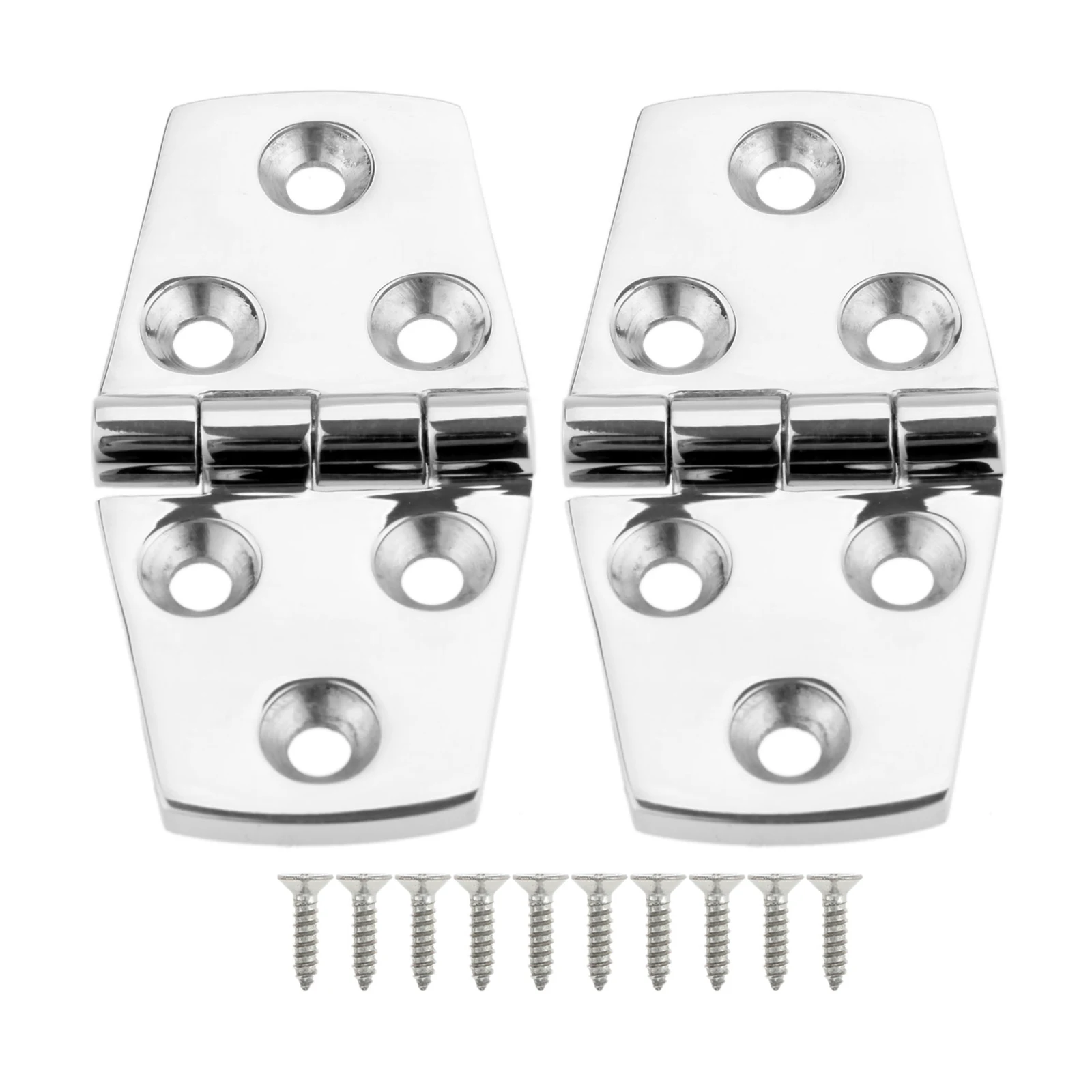 2Pcs Boat Door Hinges Heavy Duty Stainless Steel 6 Holes Casting Flat Hinge For Cabinet Windows Wooden Box Thickness76 x38x 4mm