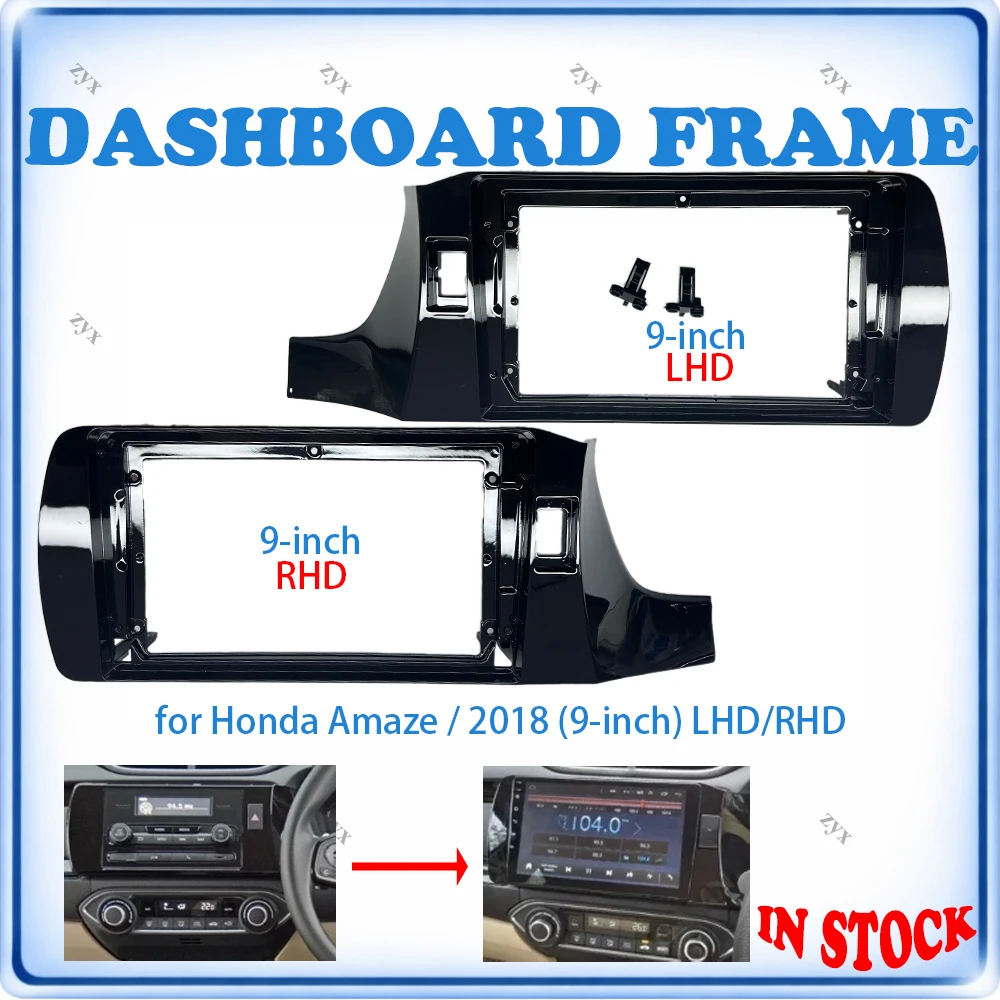 

Car Radio Fascia Frame For Honda Amaze 2018 9 inch LHD/RHD Wiring Harness Power Cable Car Accessories Plug & Play