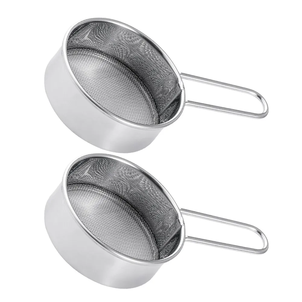 2Pcs Handheld Mini Flour Sifter Stainless Steel 304 Fine Mesh Powder Sugar Shaker Baking Coffee Tea Kitchen Gadget