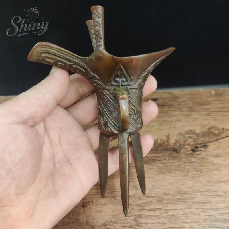 Antique Bronze Ware Spring and Autumn War Han Bronze Wine Cup Imperial Wine Cup Collection