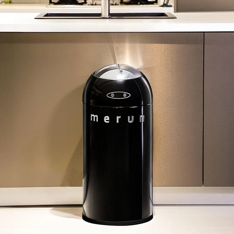 Metal Smart Sensor Trash Can Rechargeable Lidded Waste Bin No Bend Wheelie Bin Kitchen Living Room Bathroom Office