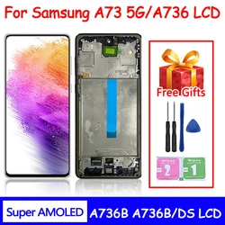 Super AMOLED A73 5G Display Screen Replacement for Samsung A73 5G A736 A736B A736B/DS Lcd Display Touch Screen with Frame