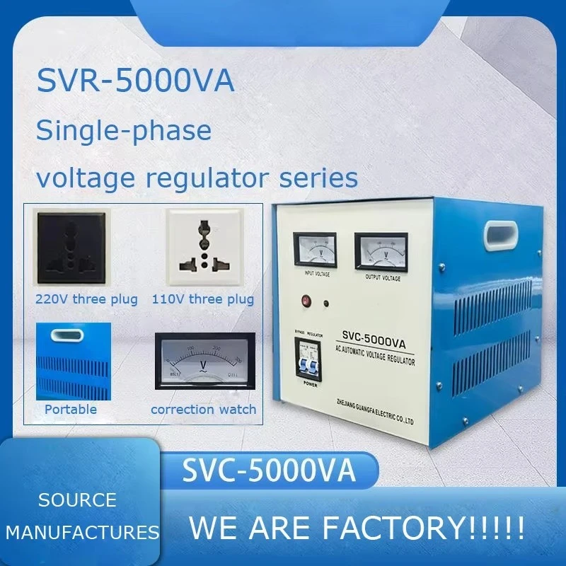 

Electronic Copper Servo Motor 5000VA 50/60Hz SVC Single Phase Voltage Stabilizer with Digital Display for Home Use