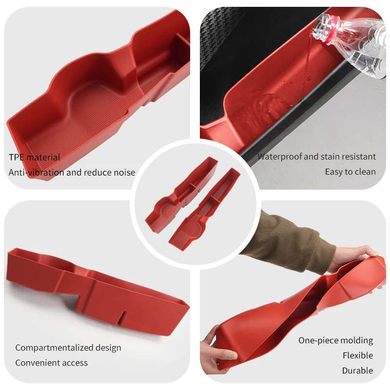 TPE Car Door Storage Box For BMW X1 U11 2023 2024 Front Door Slot Organizer Tray Armrest Center Console Storage Box Accessories
