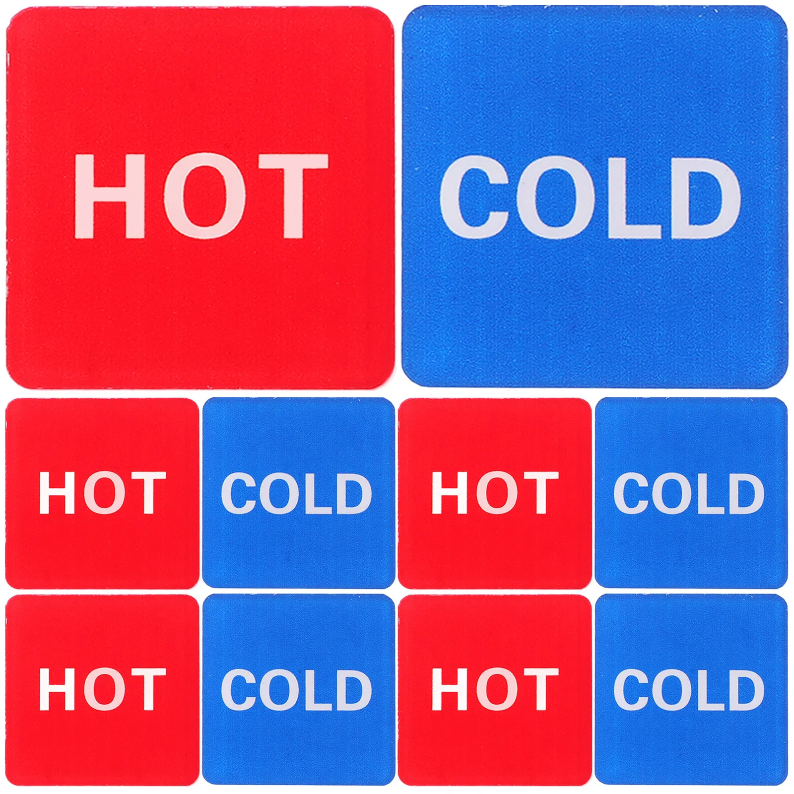 

6Pairs Hot Cold Water Label Self-Adhesive Acrylic Stickers for Faucet Shower Bathtub Bathroom Kitchen Business Use Temperature