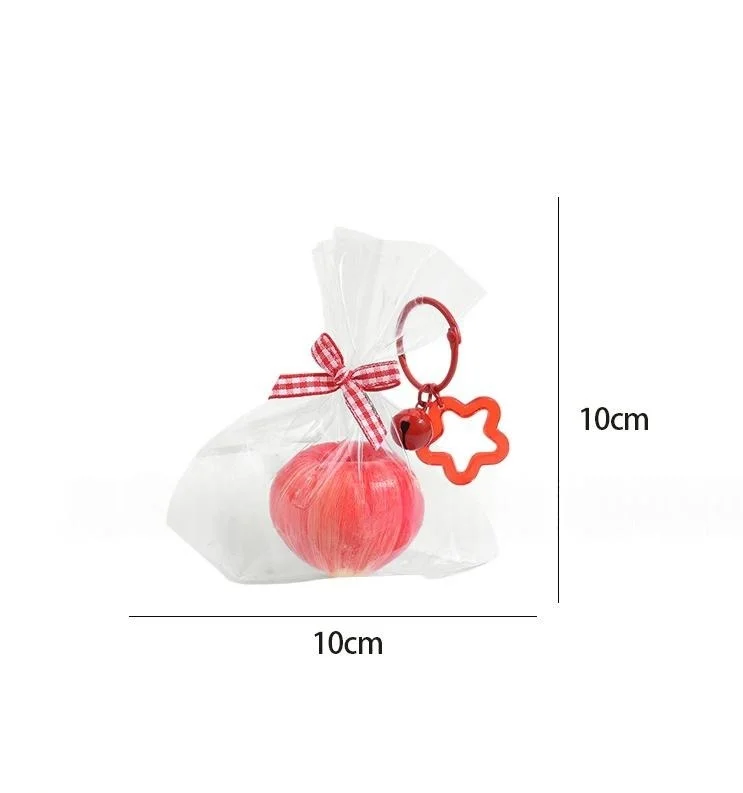 Cute Apple Squishy Keychain Soft Squeeze Toy Kawaii Bag Pendant Christmas Eve Christmas Graduation Gift Backpack Charm
