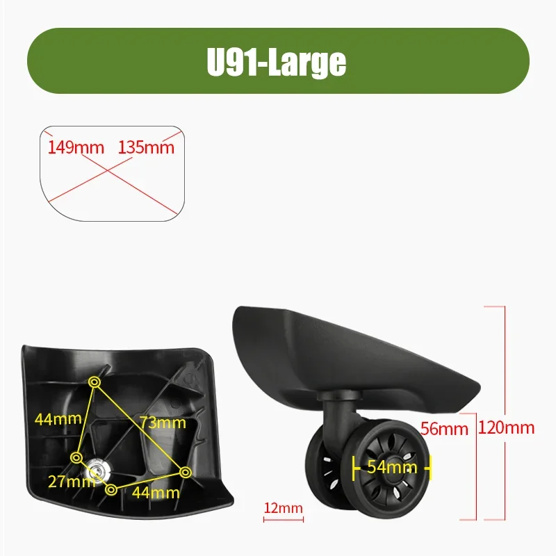 For Samsontie U91 Series Luggage Silent Wheel Replacement Kit - Universal Noise-Free 360° Swivel Wheels Luggage Repair