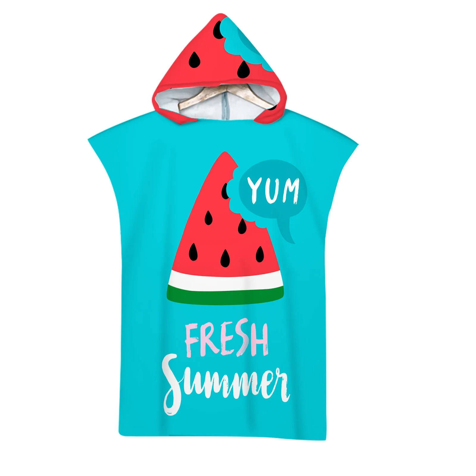 Personalizzabile Summer Fruit microfibra asciugamano da spiaggia con cappuccio ad asciugatura rapida bambini adulti nuoto cambio accappatoio Surf indossando Poncho mantello