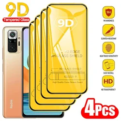 Vidrio Templado 9D para Redmi Note 11, 10 Pro, 10C, 12C, 11S, 10S, 9T, 9S, 9A, 9C, 8T, 8A, Protector de pantalla para XiaoMi 12T, 9T, 10T, 11T Pro, 4 Uds.