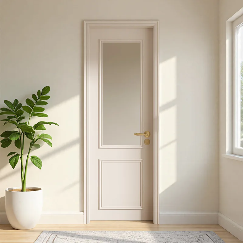 Modern simple aluminum alloy kitchen door household bathroom waterproof and moisture-proof bathroom door toilet door black