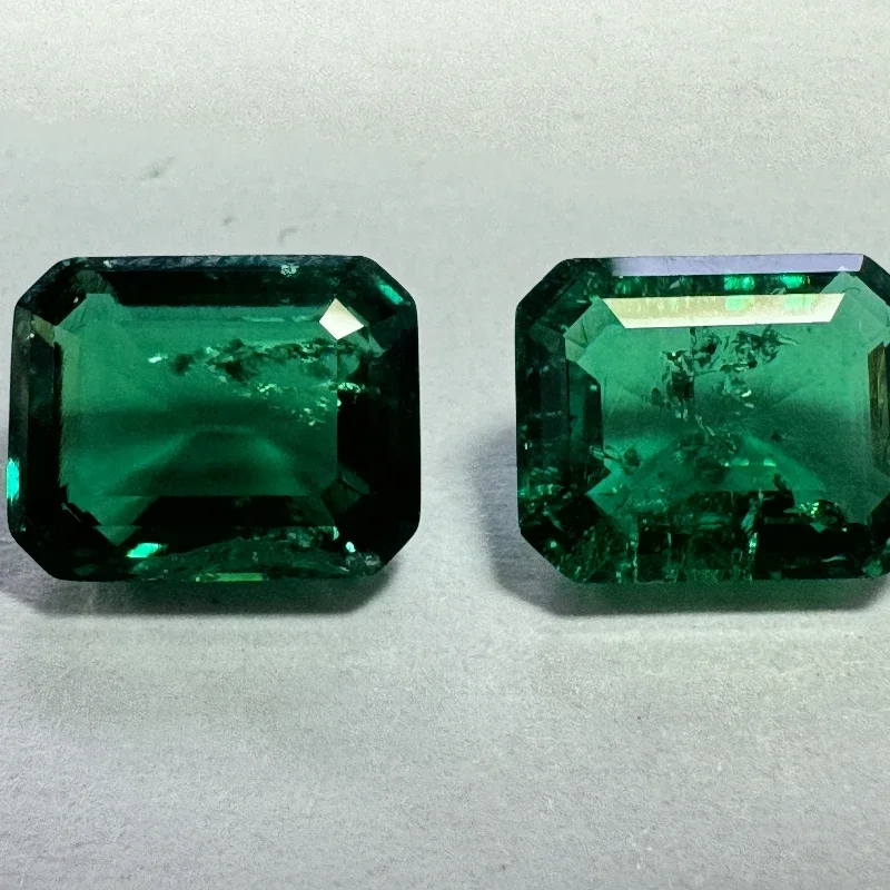 Laborgezüchteter Sambia-Smaragd Hydrothermische Methode Dunkelgrüne Farbe Smaragdschliff Wählbares Zertifikat – Detail 2