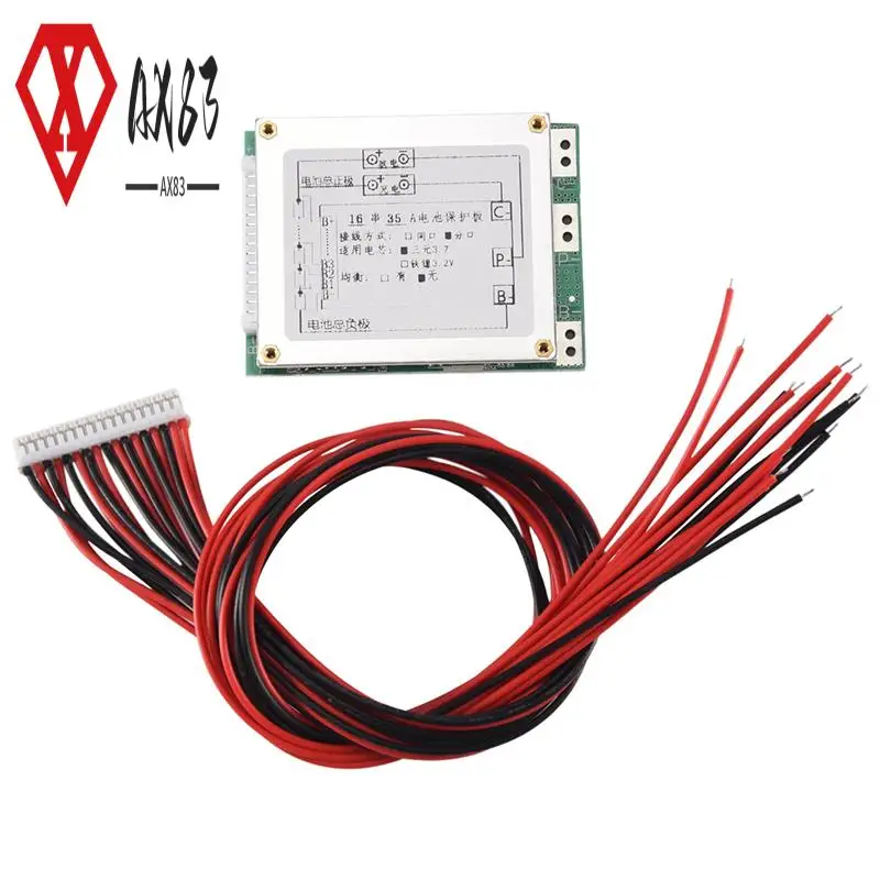 

AX83-16S 60 В 35 А литий-литиевая батарея 18650 BMS плата защиты печатной платы с инвертором энергии ИБП