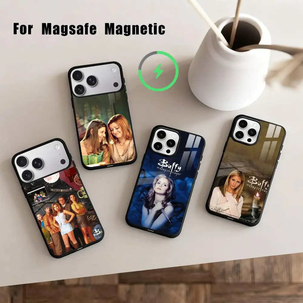 

B-Buffy the V-Vampire Slayer Phone Case For iPhone17,16,15,14,13,12,11 Plus,For Magnetic Wireless Charge Cover
