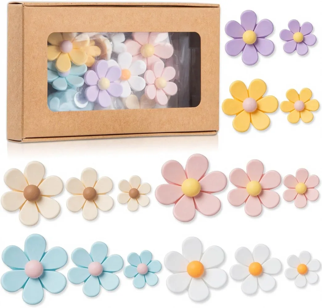 16-Pack 3D Flower Fridge Magnets – Strong, Colorful Decor for Kitchen, Office & Whiteboards