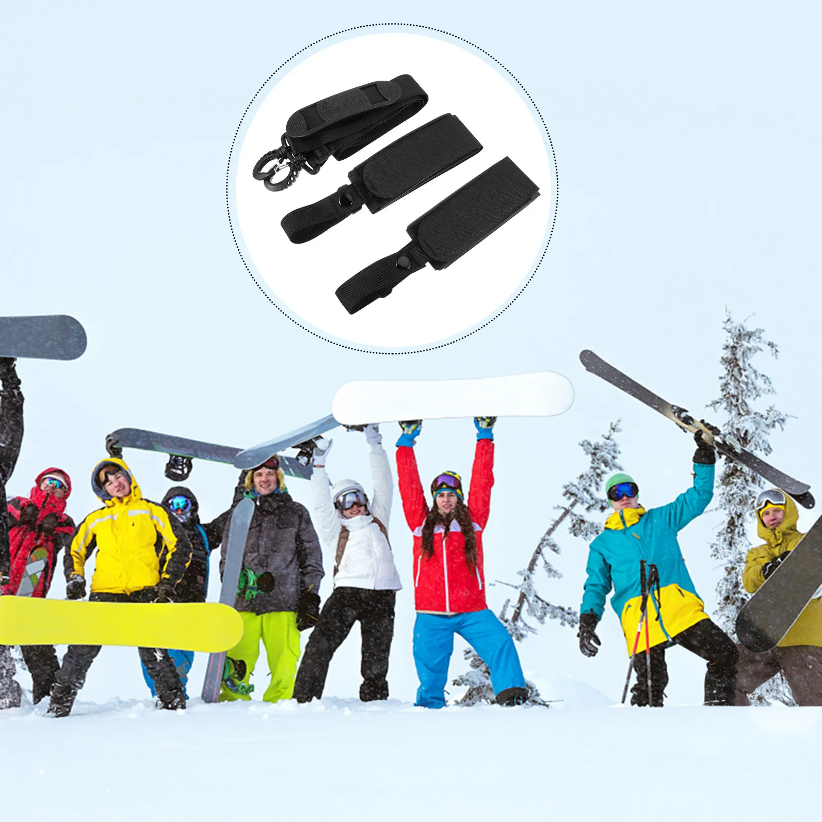 

1Set Heavy Duty Adjustable Ski Shoulder Strap Nylon Snowboard Carrying Strap Comfortable Shoulder Hand Carry Ski Accessory Gear
