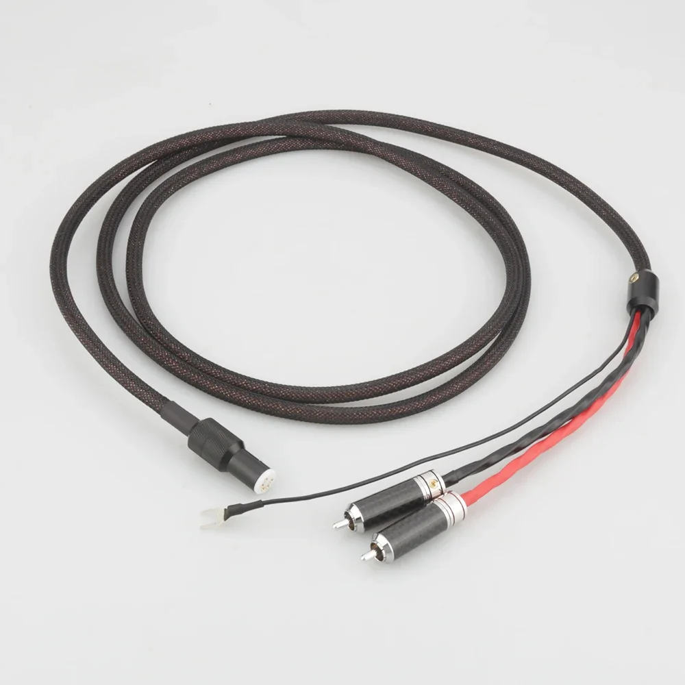 High Quality Audiocrast 100% Pure Silver Tonearm Cable Din to 2RCA Interconnect Shielding Tone Arm Phono Cable