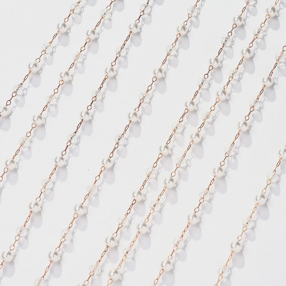 Boho Imitation Pearl Hair Chains Wedding Headpiece Grid Draping Back Veil Elegant Palace Style Photo Prop Headwear view 4