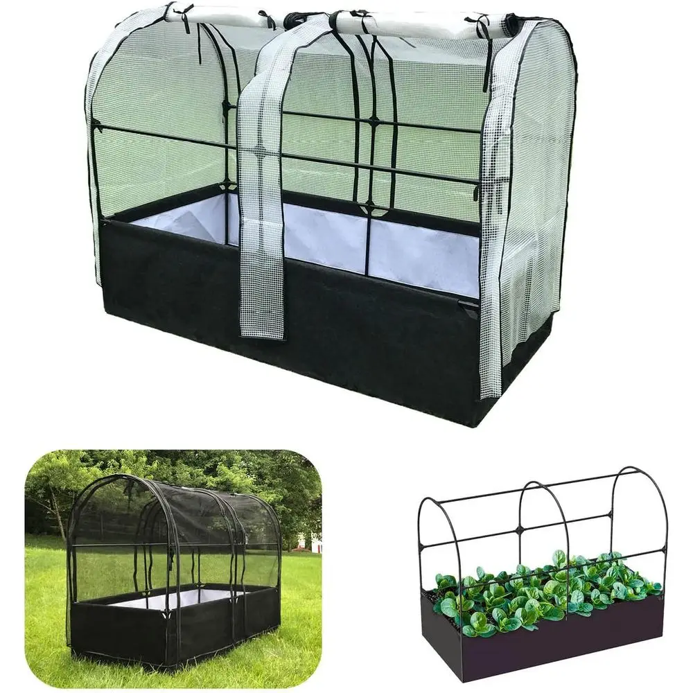 

All-in-One Garden Kit: Fabric Planter Bed, Greenhouse Cover, and Protective Net (36 x 72 x 53)