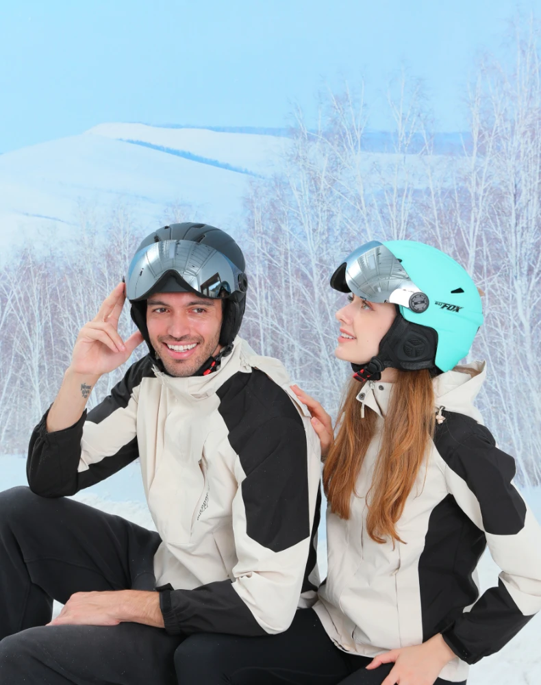 BATFOX-Casque de Ski Skateboard Noir pour Homme, Parfaite Doublure, Résistant aux Chocs, Respirant, Sécurité, Ski, Casque de Protection