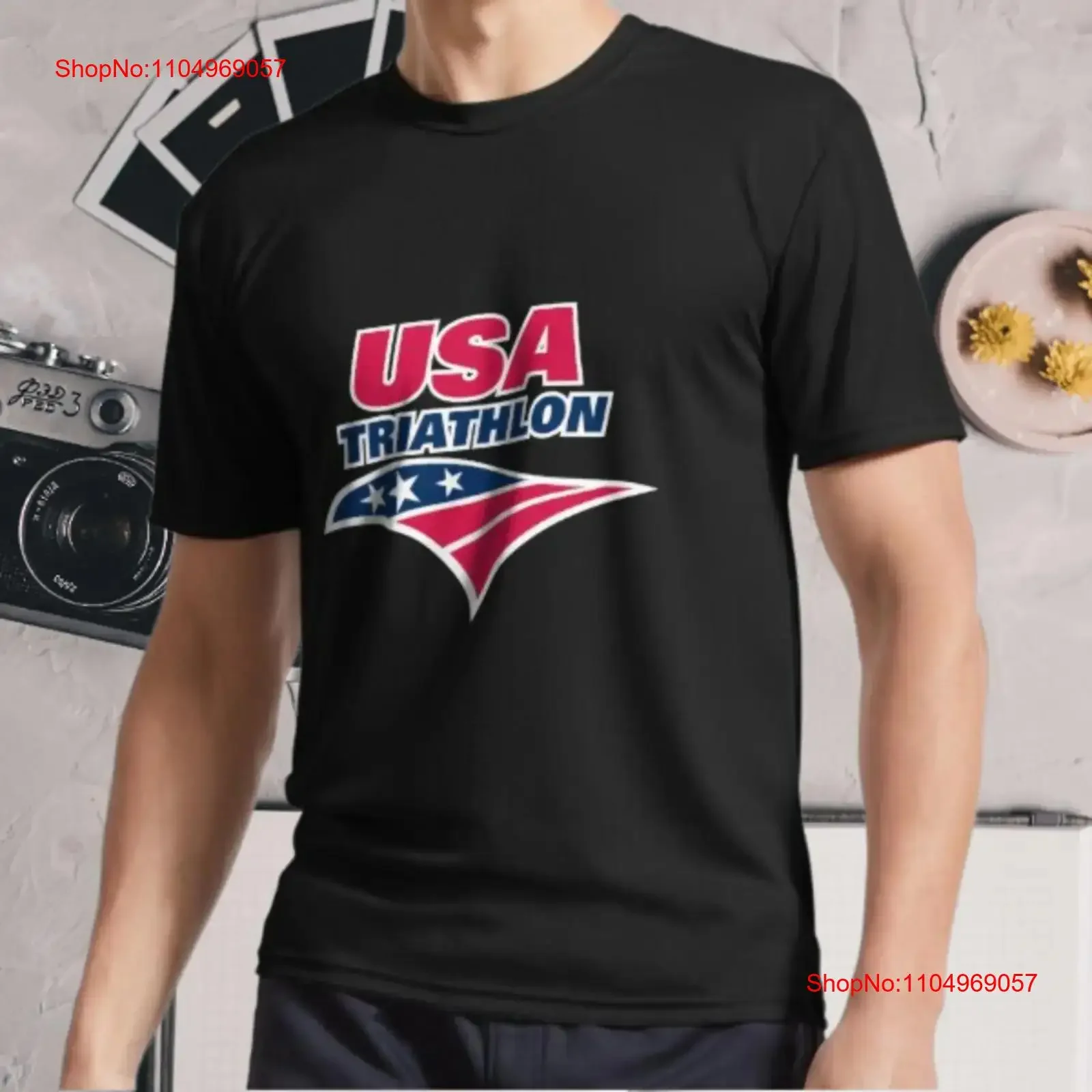 

Новая футболка США, триатлон, активный логотип, забавный размер S 5XL, винтажный стираный мягкий топ унисекс для повседневной носки, растянутый графический