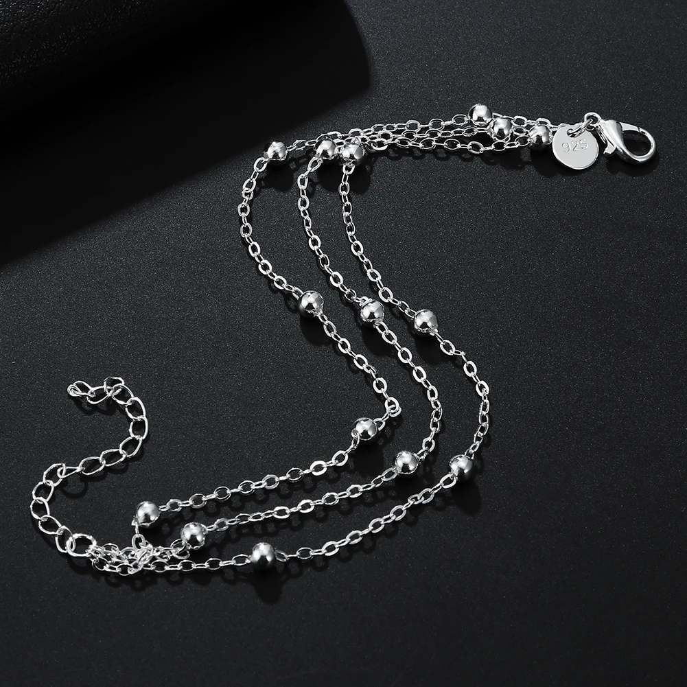 Hot sales 925 Sterling silver custom beads Bracelets necklaces for women fashion party accessories Versatile Jewelry sets gifts