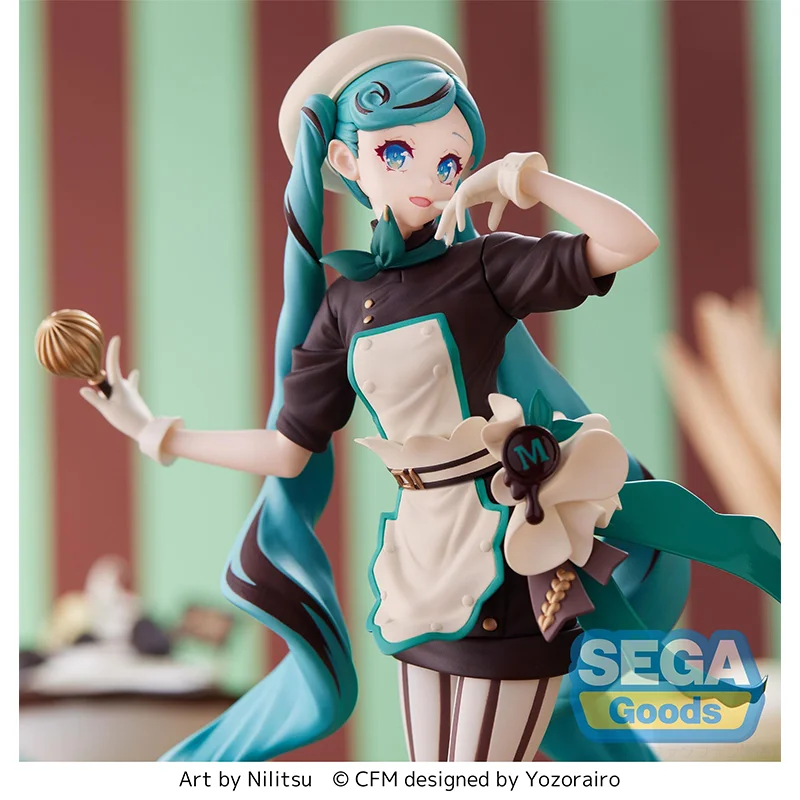 

Anime Figure Hatsune Miku In Stock Original Sega Vocaloid Pastry Maker 21cm Pvc Action Figures Collection Model Toys Gift