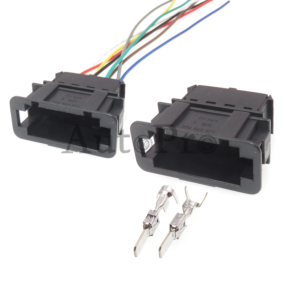 

1 Set 8 Hole 1J0 972 784 1J0972784 AC Assembly Car Electrical Socket With Terminals Auto Wire Harness Connector For VW