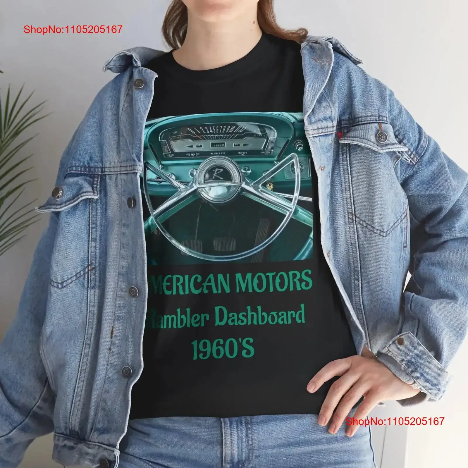 Vintage American Motors 1960's Rambler Dashboard camiseta Retro vintage lavado suave ligeramente estirado Casual elegante streetwear
