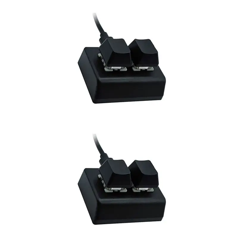 ABRI-2X 2 Keys Macro Programming Keyboard RGB Mini Keyboard Gaming Drawing Red Switch Custom Keyboard OSU Gaming Keypad,Black