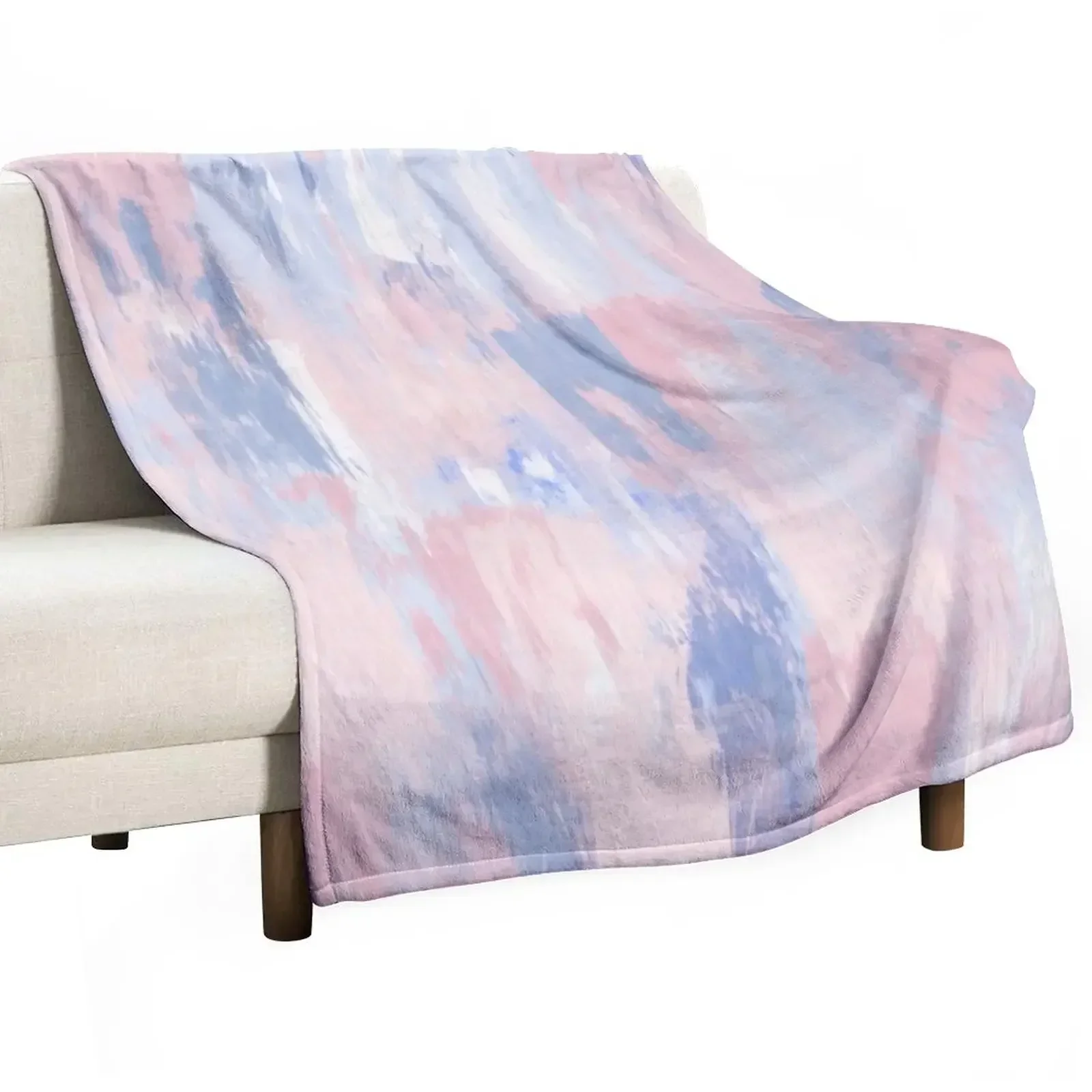 

Abstract Blush and Blue Paint Strokes Throw Blanket Vintage Bed Warm Sofa Throw Blankets