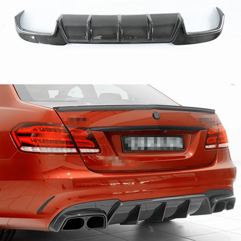 For Benz W212 E260 E300 E63  2014 2015 2016 Carbon Fiber Rear Spoiler Diffuser Bumper Guard Protector Skid Plate Bumper Cover 