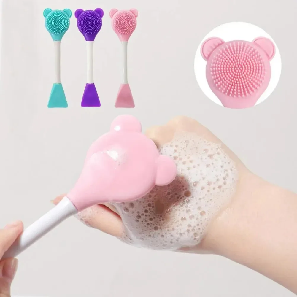 Escova de Silicone Dupla Face para Máscara Facial, Esfoliante Facial, Removedor de Cravos, Escova para Máscara de Argila, Ferramenta para Cuidados com