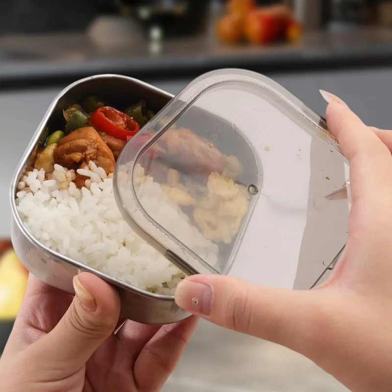 Stainless Steel Food Storage Box Portable Vegetable Fruit Sealed Preservation Box Refrigerator Food Grade Frozen Meat Organizer
