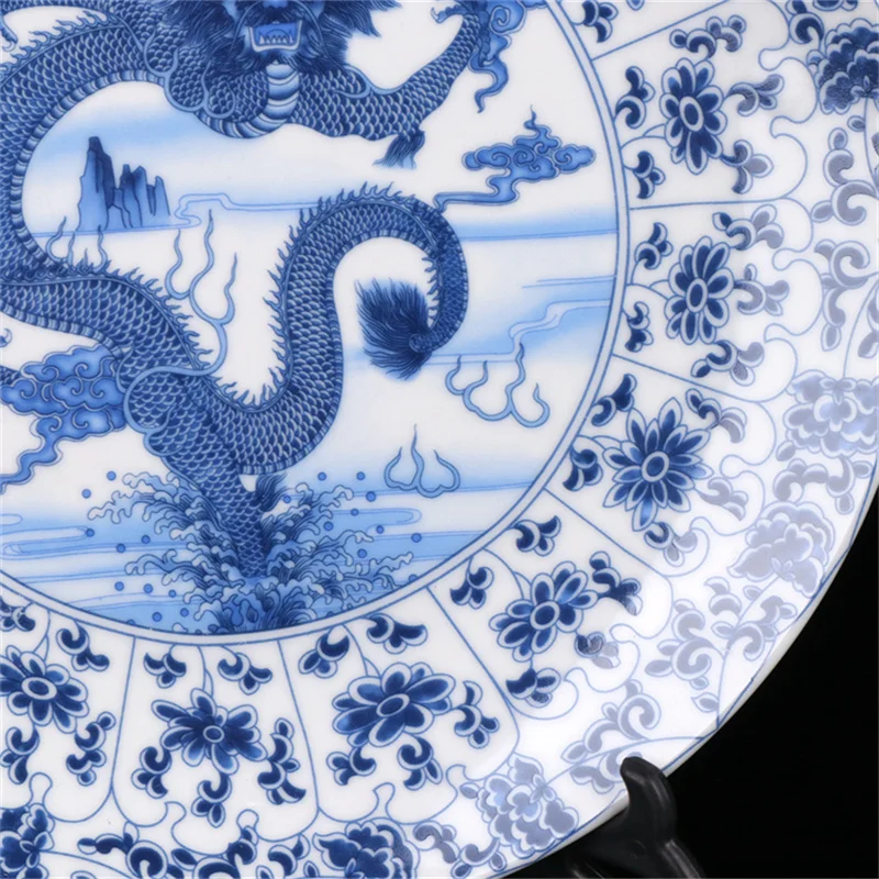 China Old Porcelain, Blue And White Dragon Pattern, Appreciation Plate