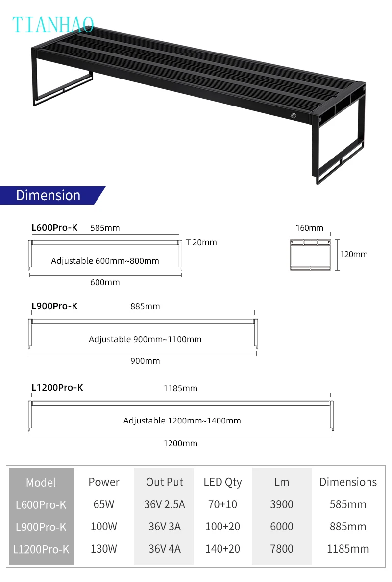 WEEK AQUA L Series APP التحكم باهتة ومؤقت RRB + UVA إضاءة حوض السمك مصباح ليد مزروع #5