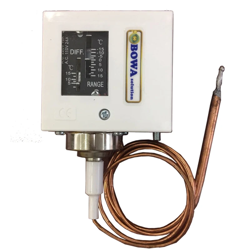 ميكانيكي قابل للتعديل -30 ~ + 120 درجة مئوية يستخدم مفاتيح درجة الحرارة السلبية لتشغيل/إيقاف EVI وحقن السائل والضاغط وغيرها