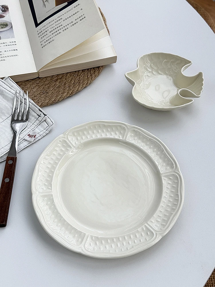 

Anmuli Large Production Japanese Ins Design Sle Cr Cerc Swallow Feather Flavor Di Plate round ape Universal Use