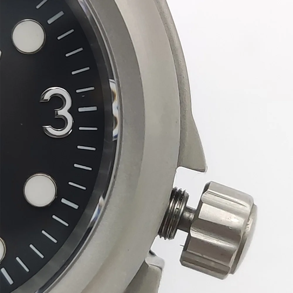 38mm Sterile Silver Men Automatic Watch Aviator Retro Mechanical Wristwatch 5ATM Waterproof C3 Luminous NH35 move Rubber strap