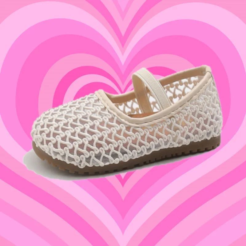 

Kids Sandals Girls Summer Breathable Mesh Mary Jane Flats with Elastic Band Soft Slip on Shoes for Kids Toddler Children's Shoes