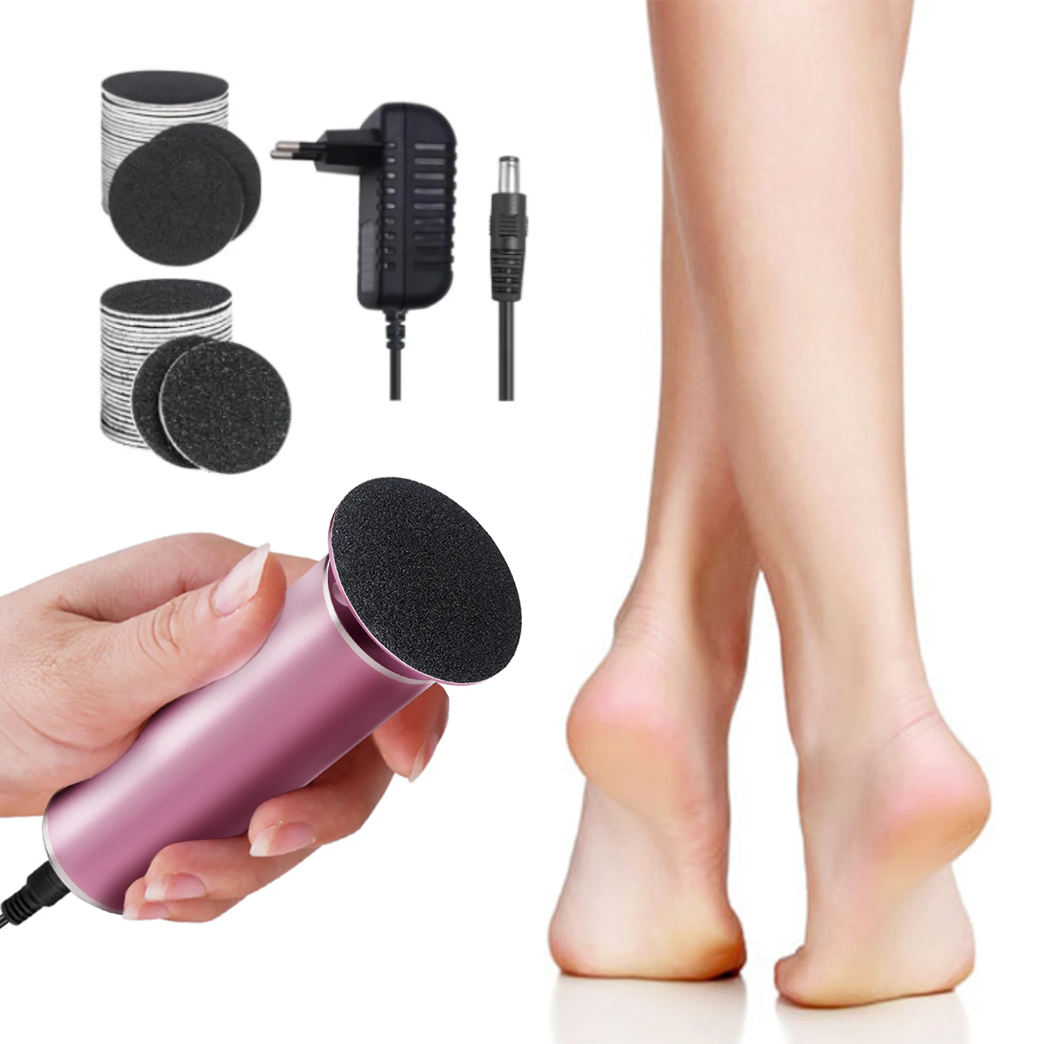 Molinillo eléctrico para quitar callos de pies, herramienta para el cuidado de los pies, elimina la piel muerta dura y seca, exfoliante para el cuidado de las uñas y los pies